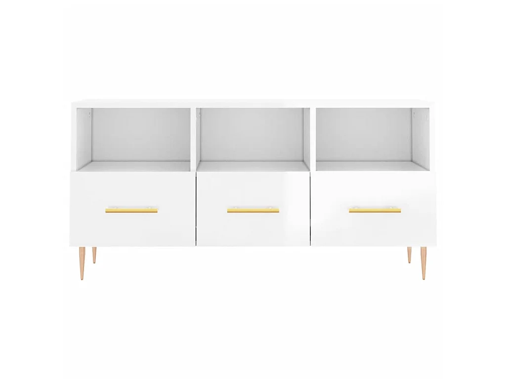 TV-Schrank,TV-Möbel Hochglanz-Weiß 102x36x50 cm Holzwerkstoff -gkd235639