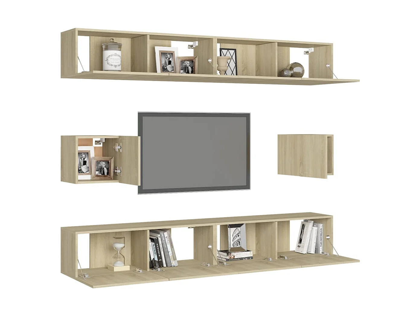 Ensemble de meubles TV 6 pcs Chêne sonoma Bois d'ingénierie BE63262