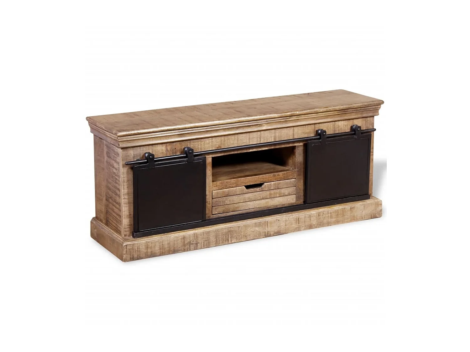 Meuble TV avec 2 portes coulissantes Bois de manguier massif BE65027