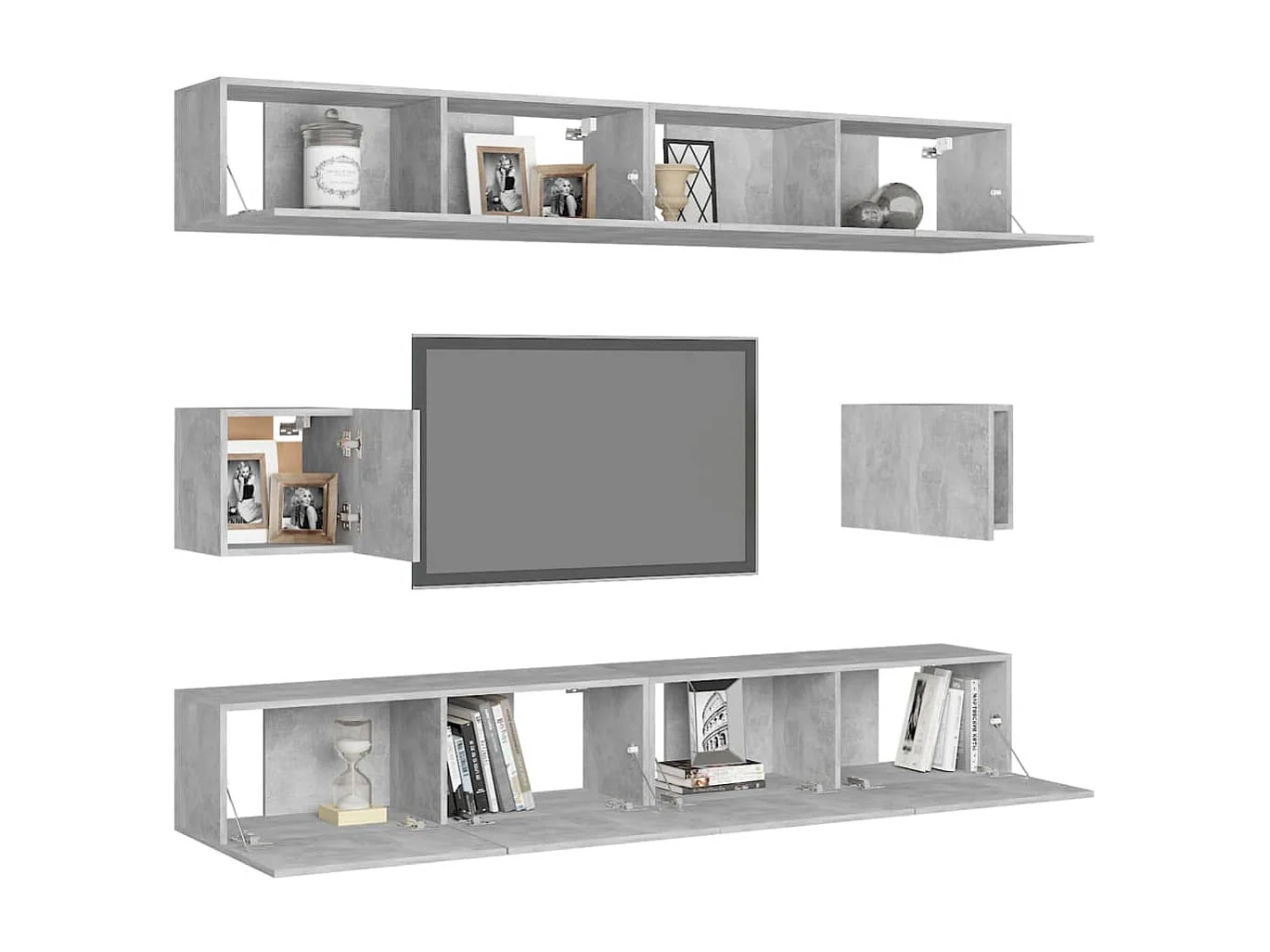 Meubles TV 6 pcs BEis béton Aggloméré BE82559