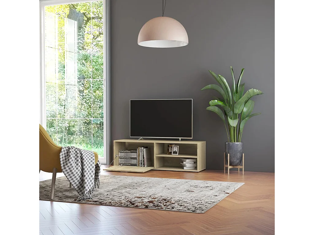 Meuble TV Chêne sonoma 120x34x37 cm Bois d’ingénierie BE80318