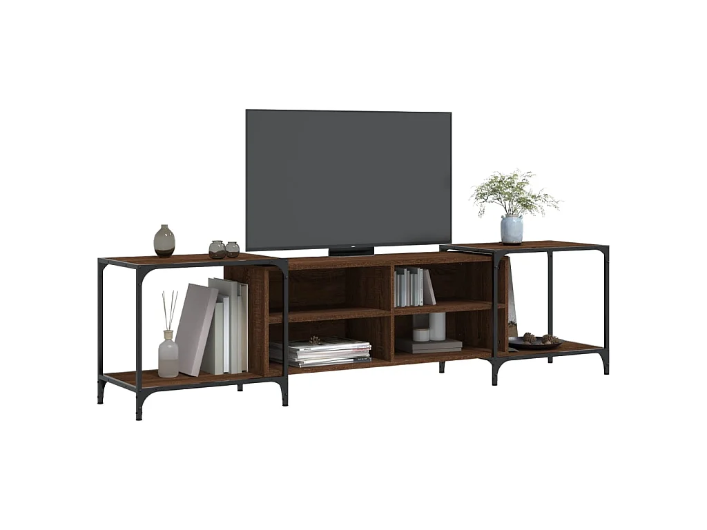 Mueble de TV madera de ingeniería marrón roble 203x37x50 cm ES88424