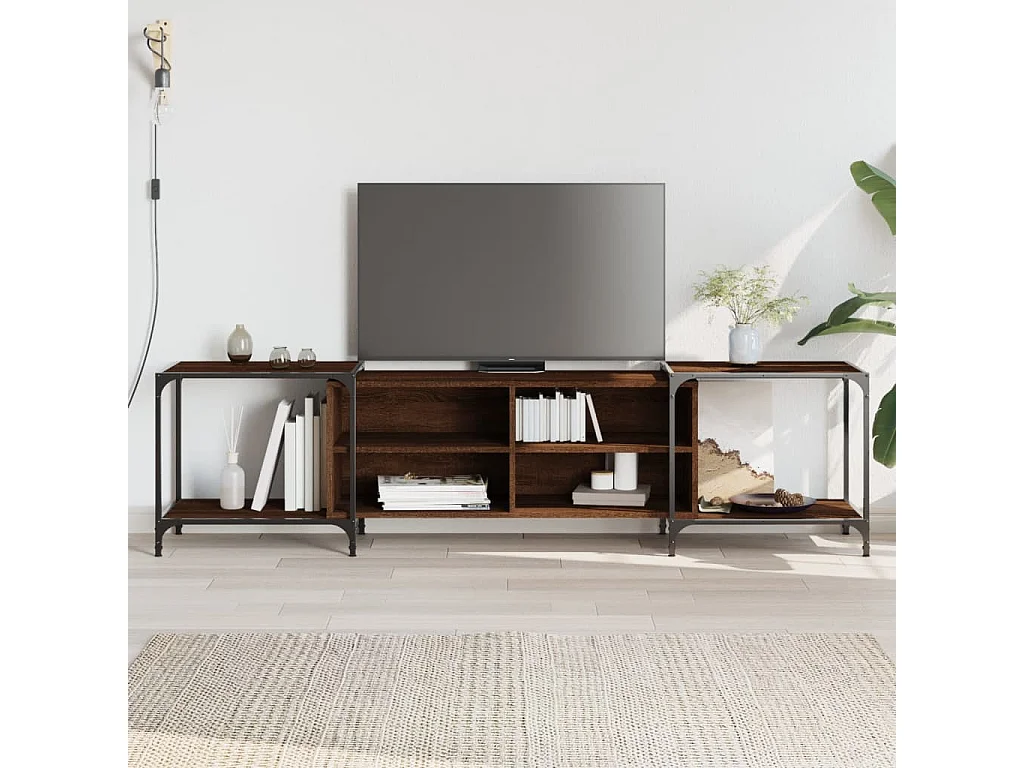 Meuble TV chêne marron 203x37x50 cm bois d'ingénierie BE41255