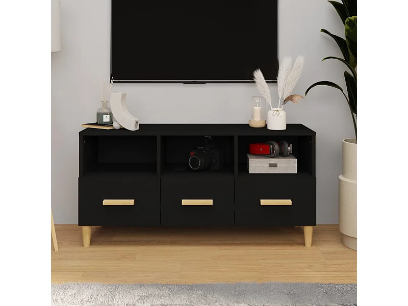 TV-Schrank,TV-Möbel Schwarz 102x36x50 cm Holzwerkstoff -gkd60268