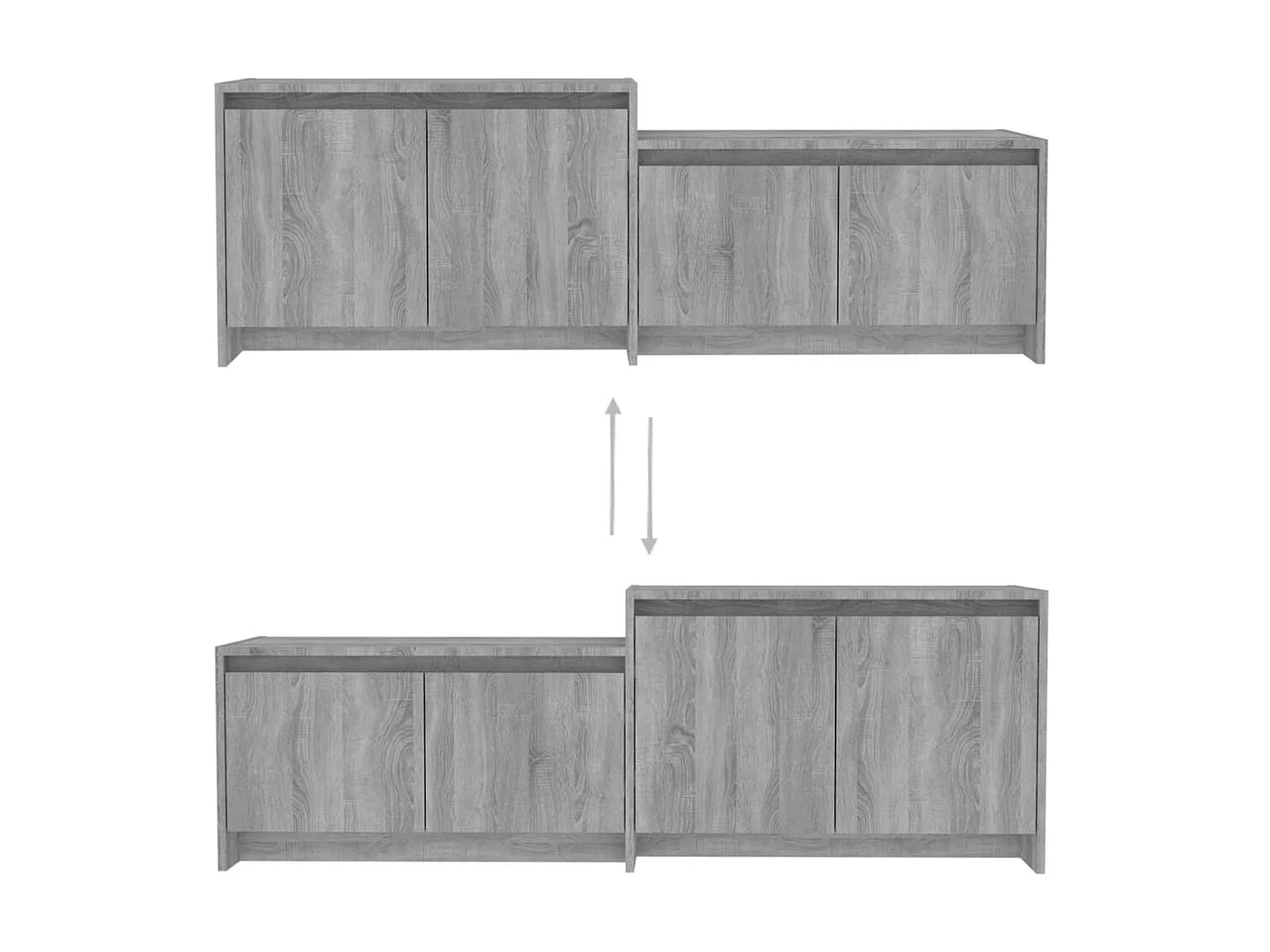 Meuble TV Sonoma gris 146,5x35x50 cm Aggloméré BE77543