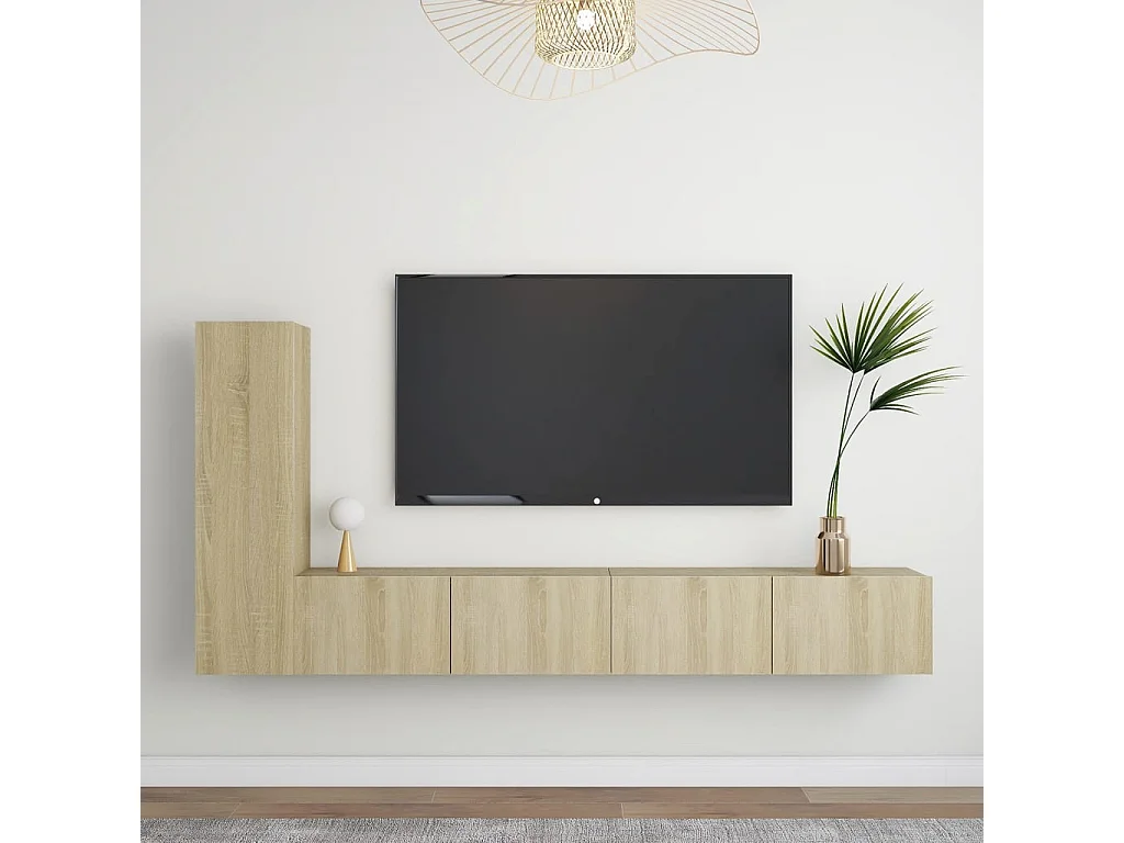 Set di Mobili Porta TV | Armadietti TV 3 pz Rovere Sonoma in Legno Multistrato