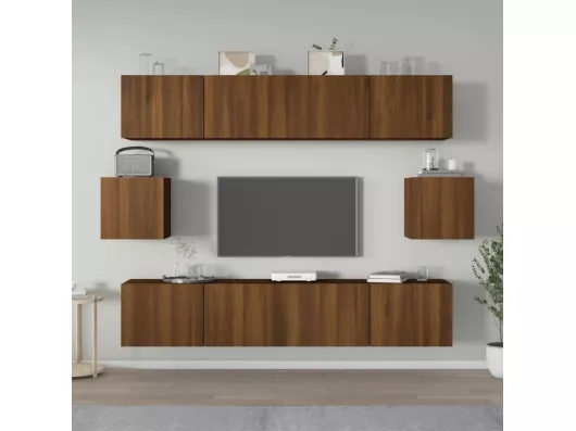 Kauf Unique 6-tlg. TV-Schrank-Set,TV-Möbel Braun Eichen-Optik Holzwerkstoff -gkd972947