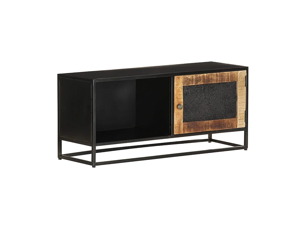 Meuble TV 90x30x40 cm Bois de manguier brut BE69718