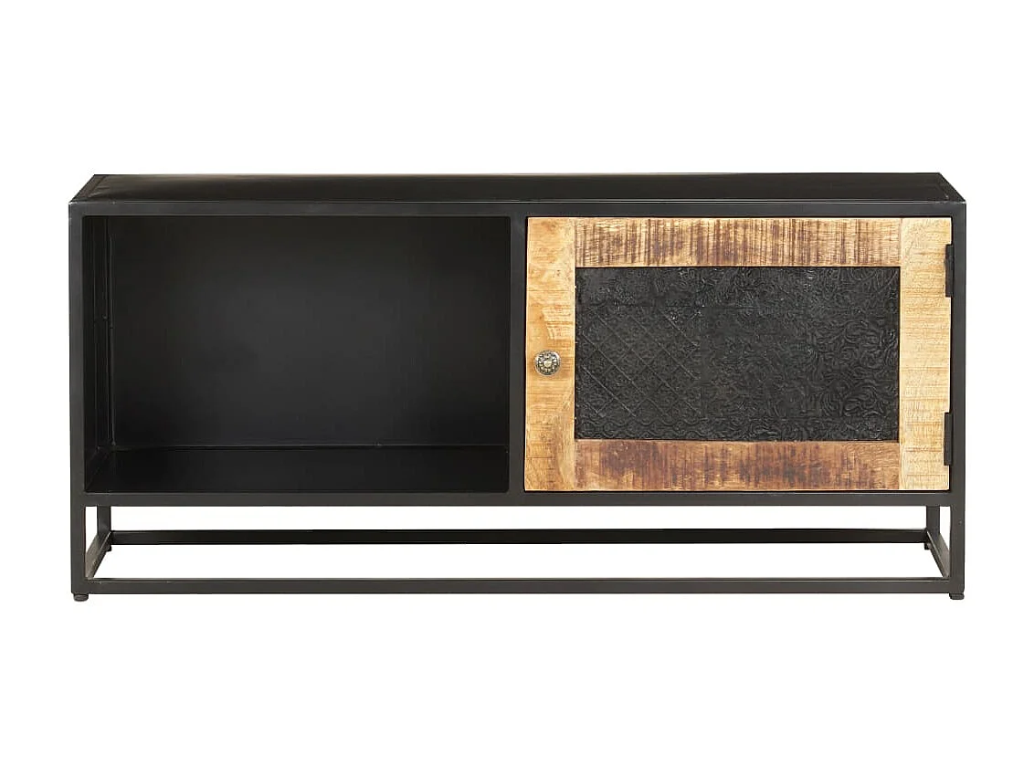 Meuble TV 90x30x40 cm Bois de manguier brut BE69718