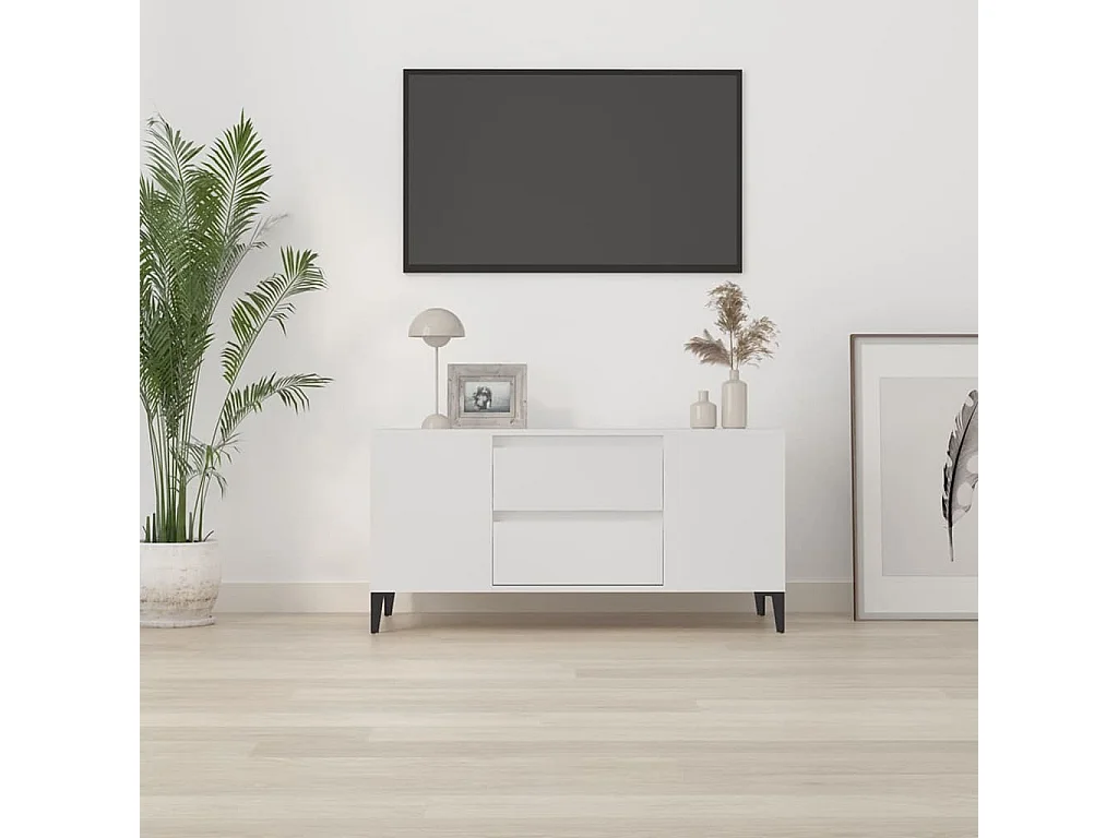 TV-Schrank,TV-Möbel Weiß 102x44,5x50 cm Holzwerkstoff -gkd193629