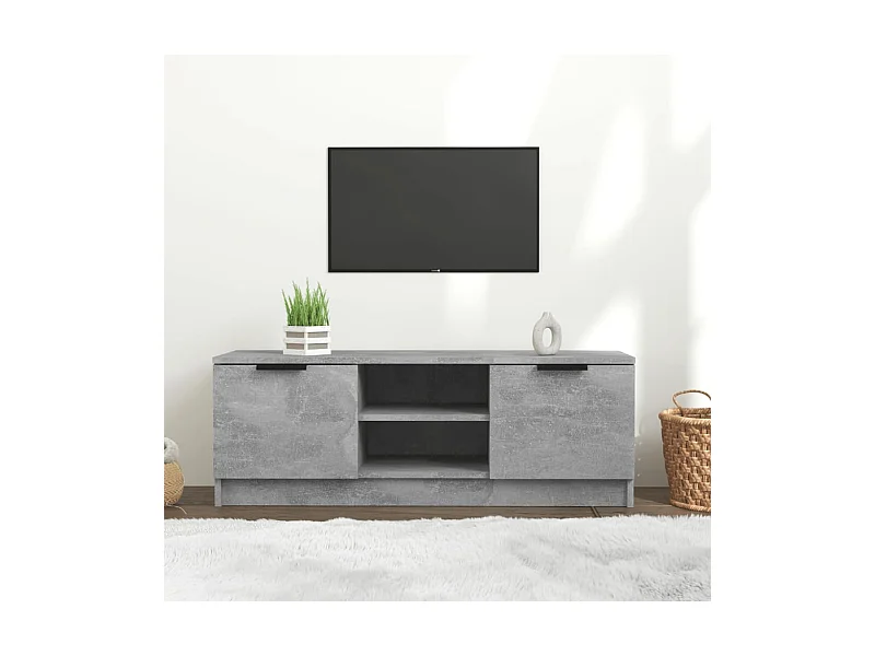 TV-Schrank,TV-Möbel Betongrau 102x35x36,5 cm Holzwerkstoff -gkd793972