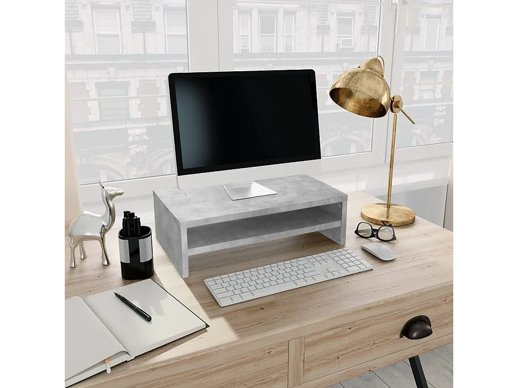 Meuble TV de moniteur Gris cement 42 x 24 x 13 cm Aggloméré OLA4908