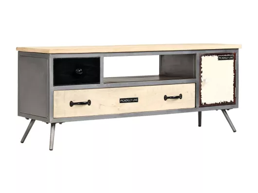 Kauf Unique TV-Schrank,TV-Möbel Mangoholz Massiv und Stahl 120 x 30 x 45 cm -gkd992040