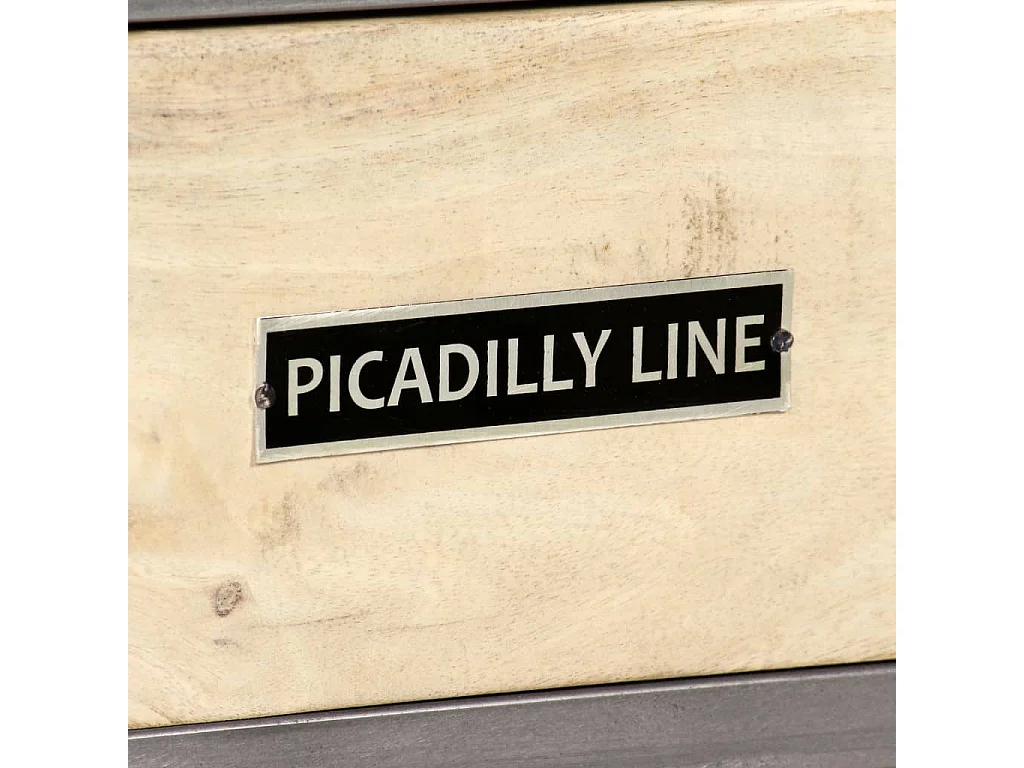 Meuble TV Bois de manguier massif et acier 120 x 30 x 45 cm BE28860