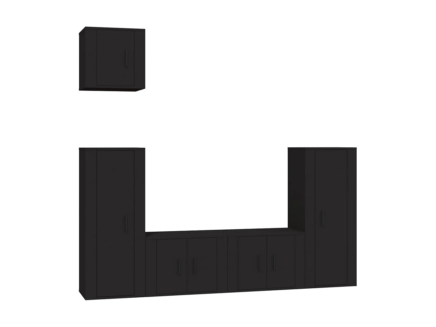 Meubles TV 5 pcs Noir Bois d'ingénierie BE98538