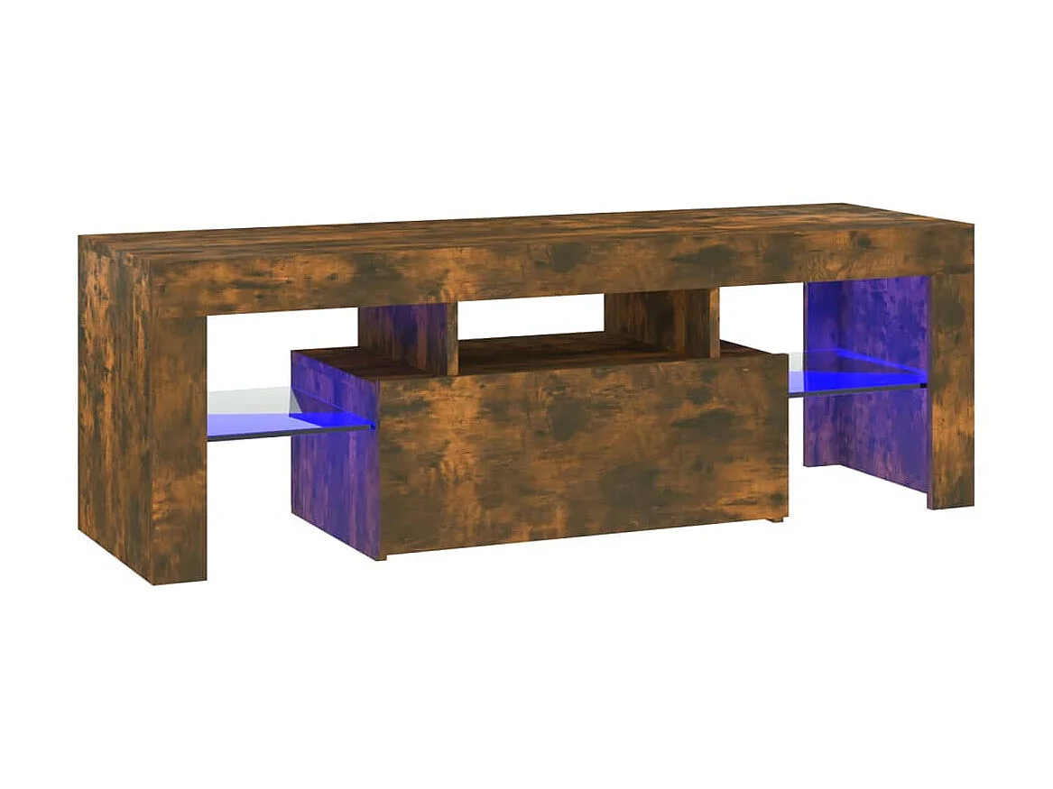 TV-Schrank,TV-Möbel mit LED-Leuchten Räuchereiche 120x35x40 cm -gkd405771