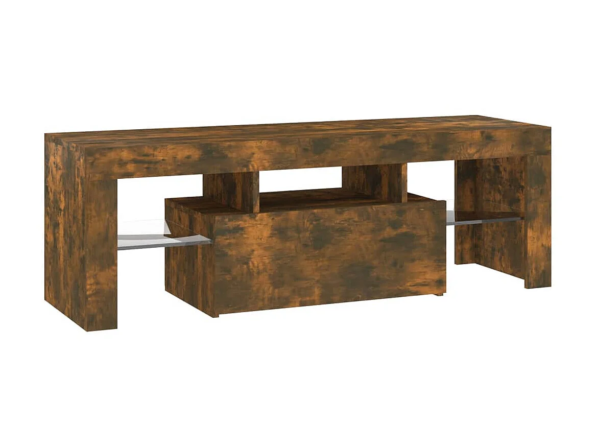 TV-Schrank,TV-Möbel mit LED-Leuchten Räuchereiche 120x35x40 cm -gkd405771