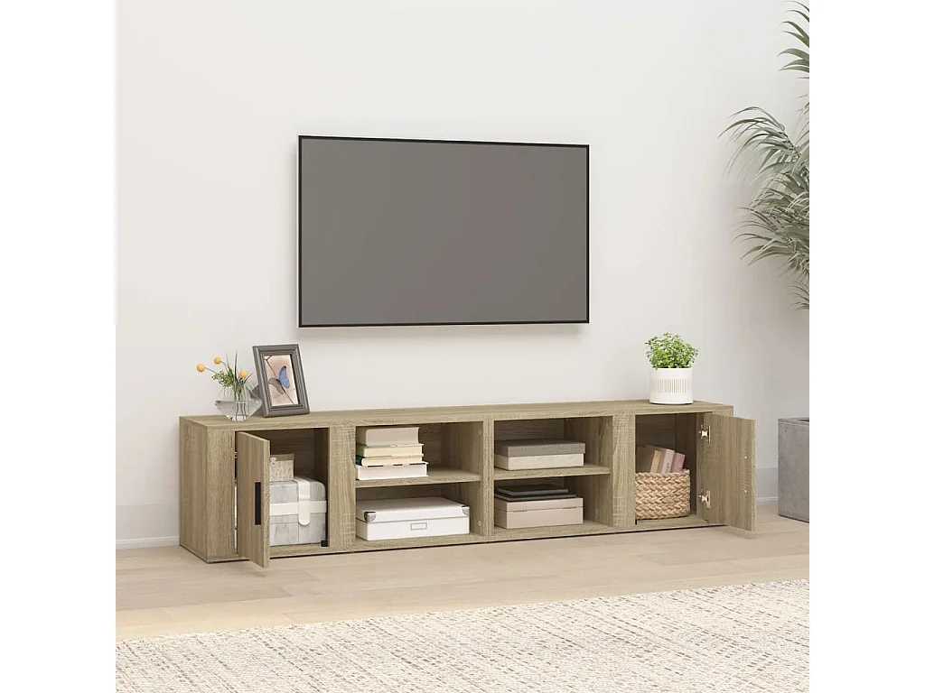 Meubles TV 2 pcs Chêne sonoma 80x31,5x36 cm Bois d'ingénierie BE66691