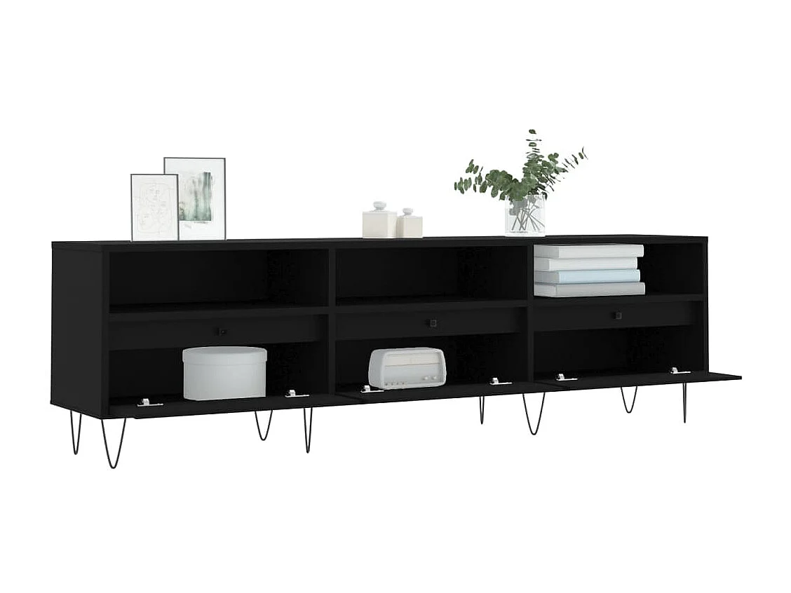 TV-Schrank,TV-Möbel Schwarz 150x30x44,5 cm Holzwerkstoff -gkd287642