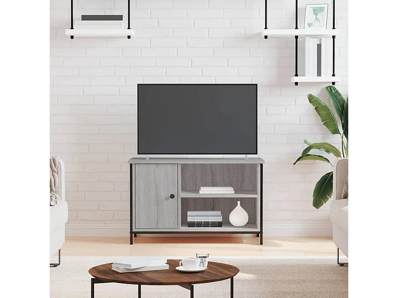 Móvel de TV 80x40x50 cm derivados de madeira cinzento sonoma PT134915