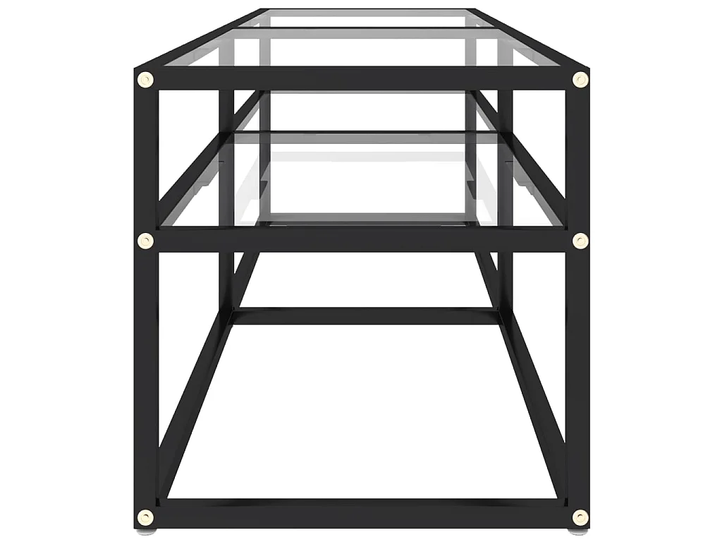 Meuble TV Transparent 140x40x40,5 cm Verre trempé BE94277
