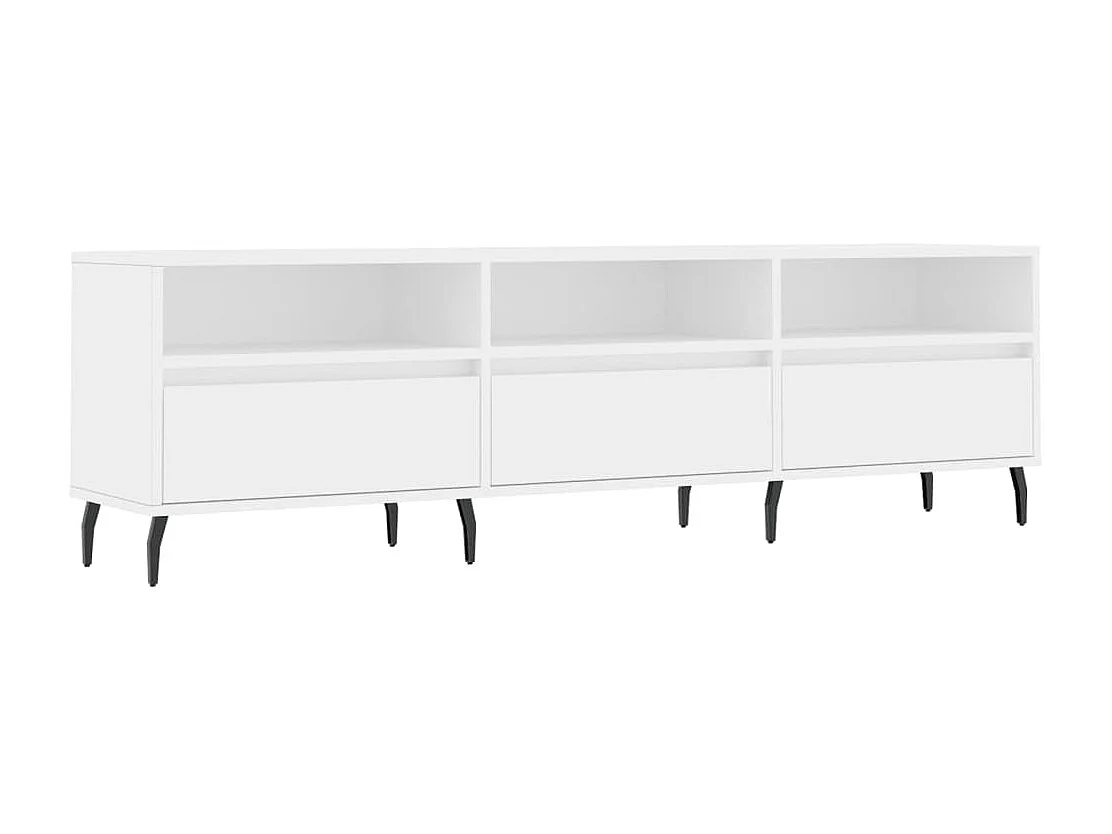 Meuble TV blanc 150x30x44,5 cm bois d'ingénierie BE36736
