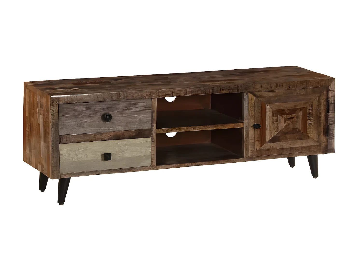 Meuble TV 118 x 30 x 40 cm Bois de manguier massif BE85240