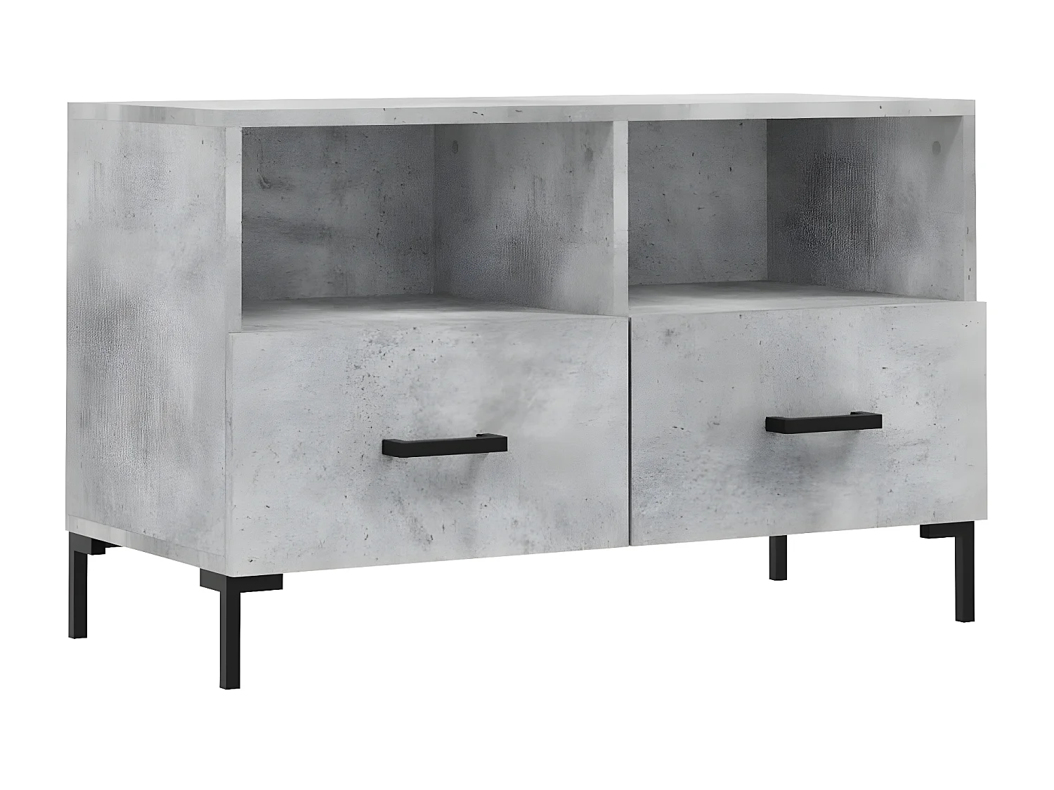 Meuble TV BEis béton 80x36x50 cm Bois d'ingénierie BE79035