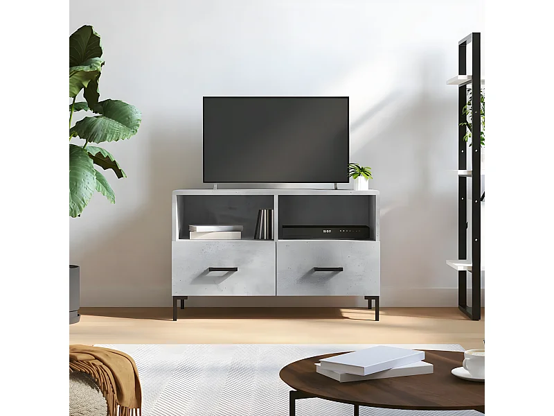 Mobile per TV | Armadietto TV Grigio Cemento 80x36x50 cm Legno Multistrato
