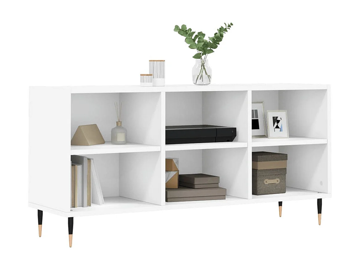 Meuble TV blanc 103,5x30x50 cm bois d'ingénierie BE37991