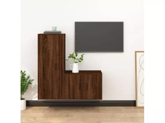 Kauf Unique 2-tlg. TV-Schrank-Set,TV-Möbel Braun Eichen-Optik Holzwerkstoff -gkd791508