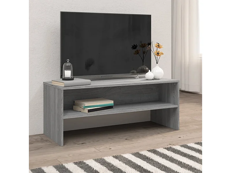 Mueble de TV madera contrachapada gris Sonoma 100x40x40 cm ES22571