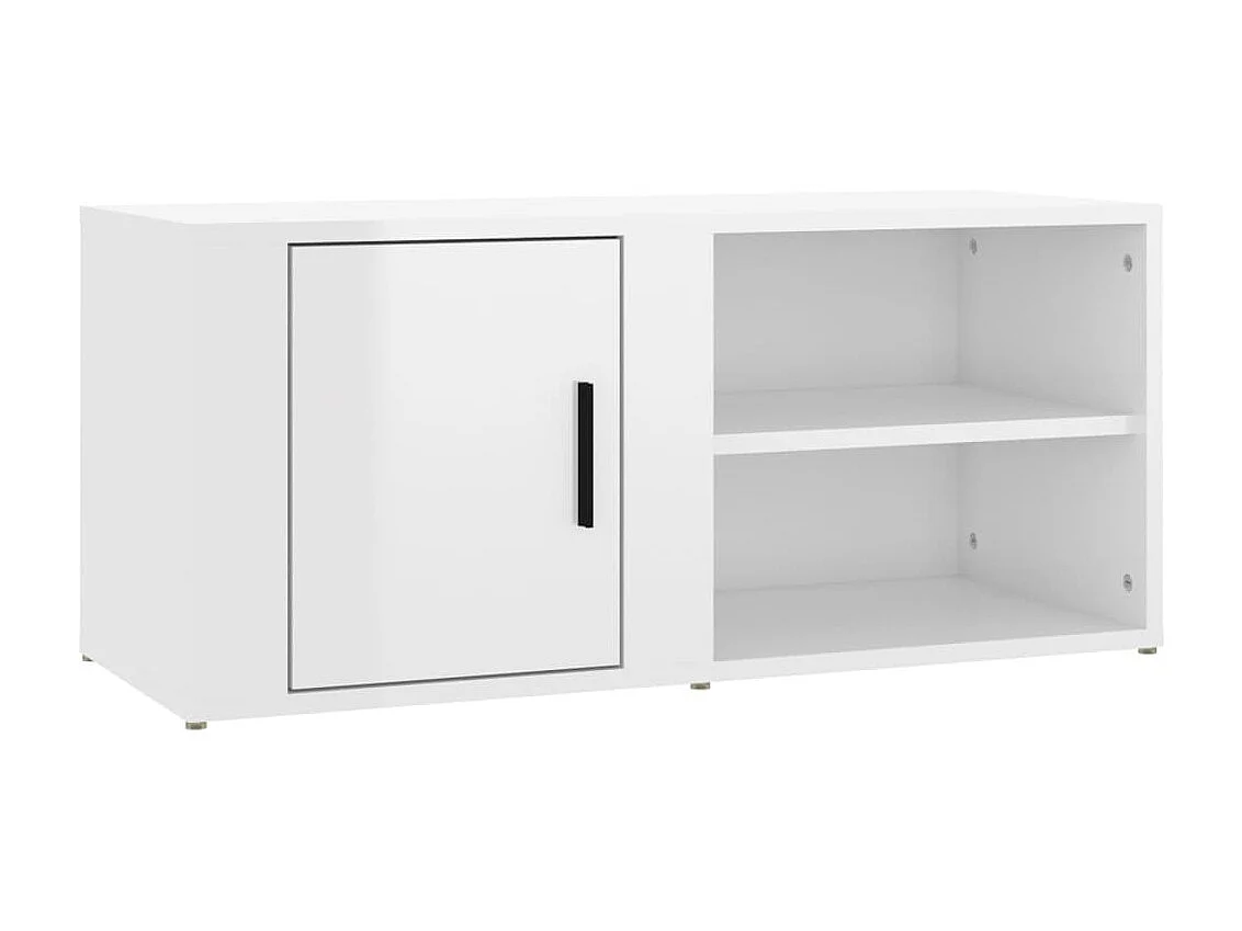 TV-Schrank,TV-Möbel Hochglanz-Weiß 80x31,5x36 cm Holzwerkstoff -gkd71028