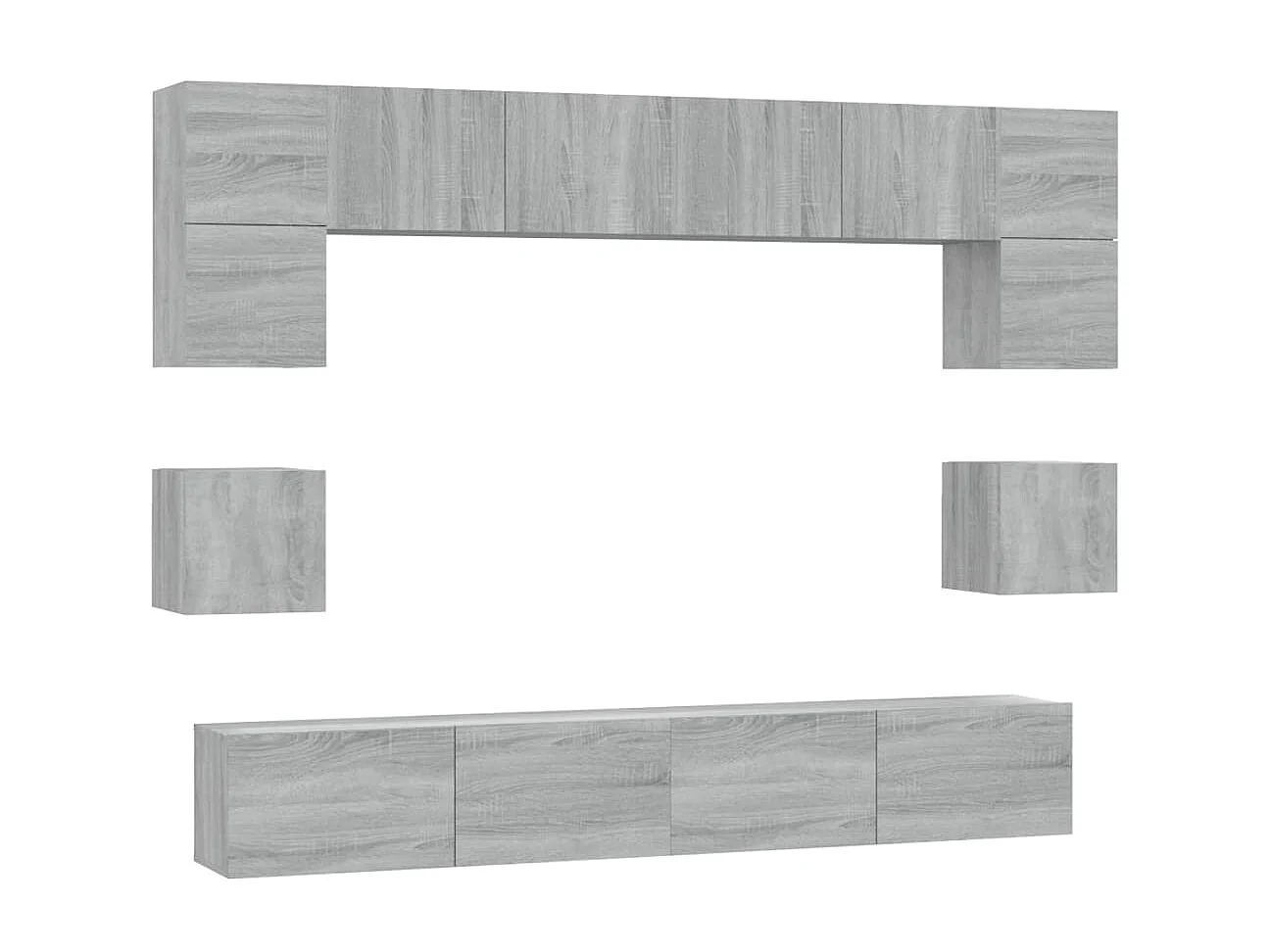 Ensemble de Meubles TV 8 pcs Sonoma gris Bois d'ingénierie GR60496