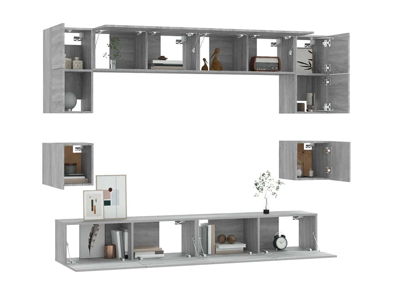 Ensemble de Meubles TV 8 pcs Sonoma gris Bois d'ingénierie GR60496