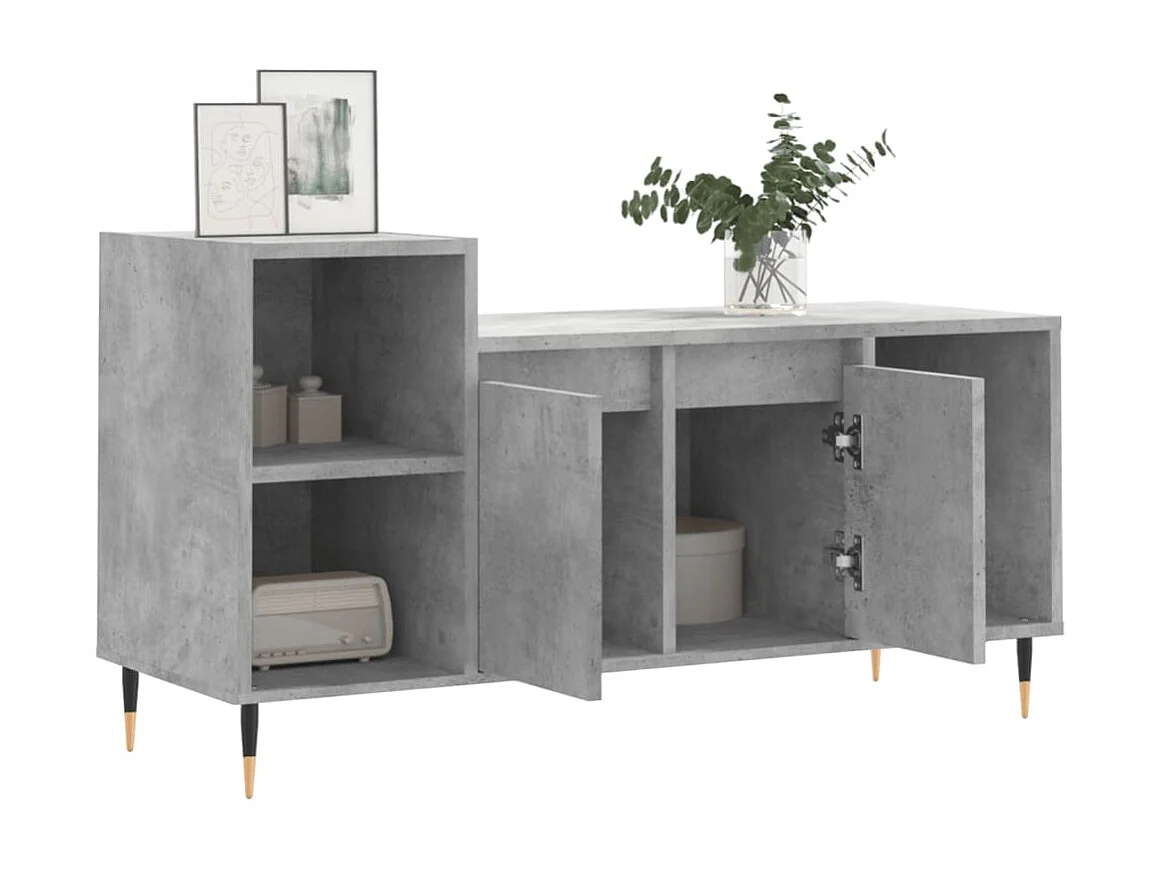 TV-Schrank,TV-Möbel Betongrau 100x35x55 cm Holzwerkstoff -gkd393530