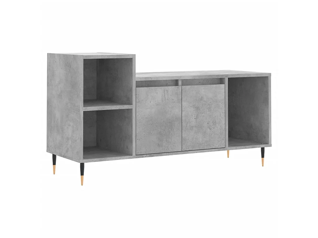 Meuble TV Moderne Gris béton 100x35x55 cm Bois d'ingénierie BE9077