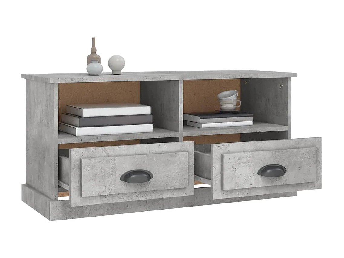 Meuble TV Gris béton 93x35,5x45 cm bois d'ingénierie BE72981