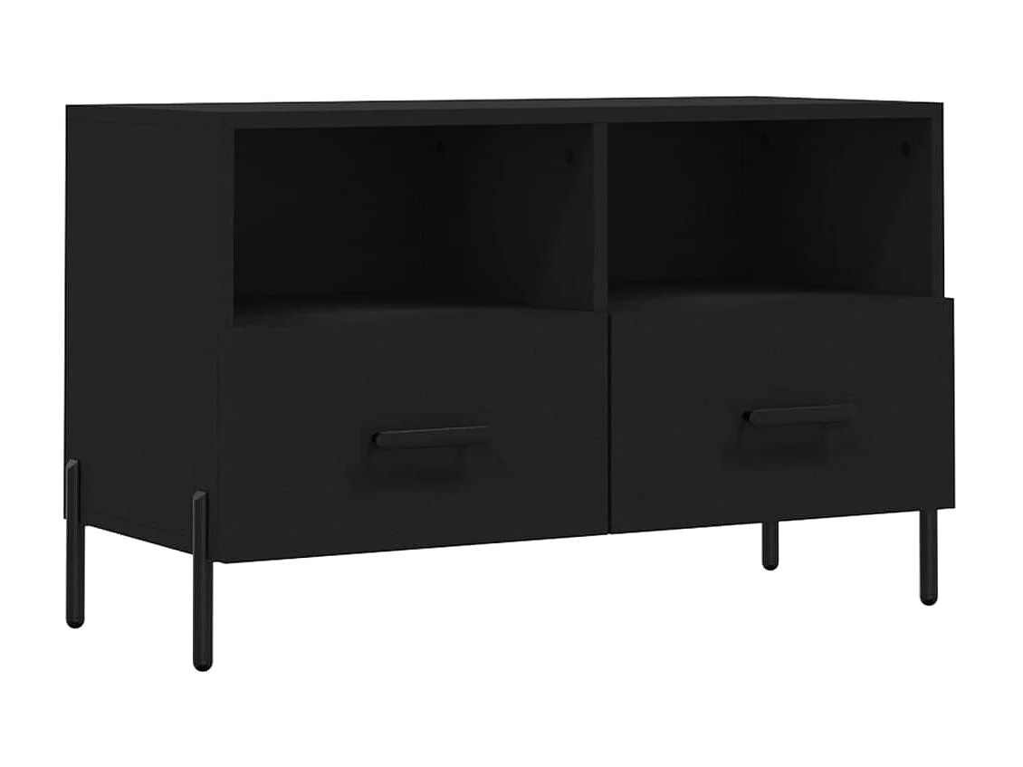 Meuble TV Noir 80x36x50 cm Bois d'ingénierie BE34635