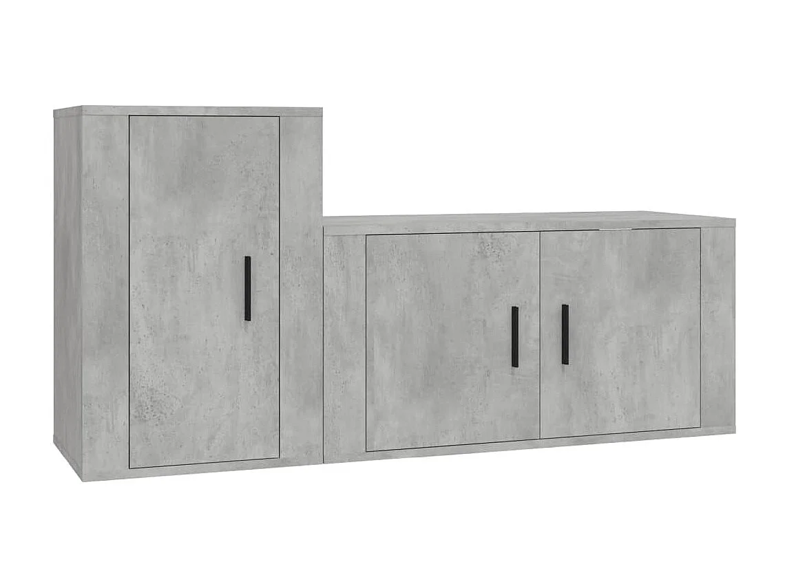Meubles TV 2 pcs BEis béton bois d'ingénierie BE91375