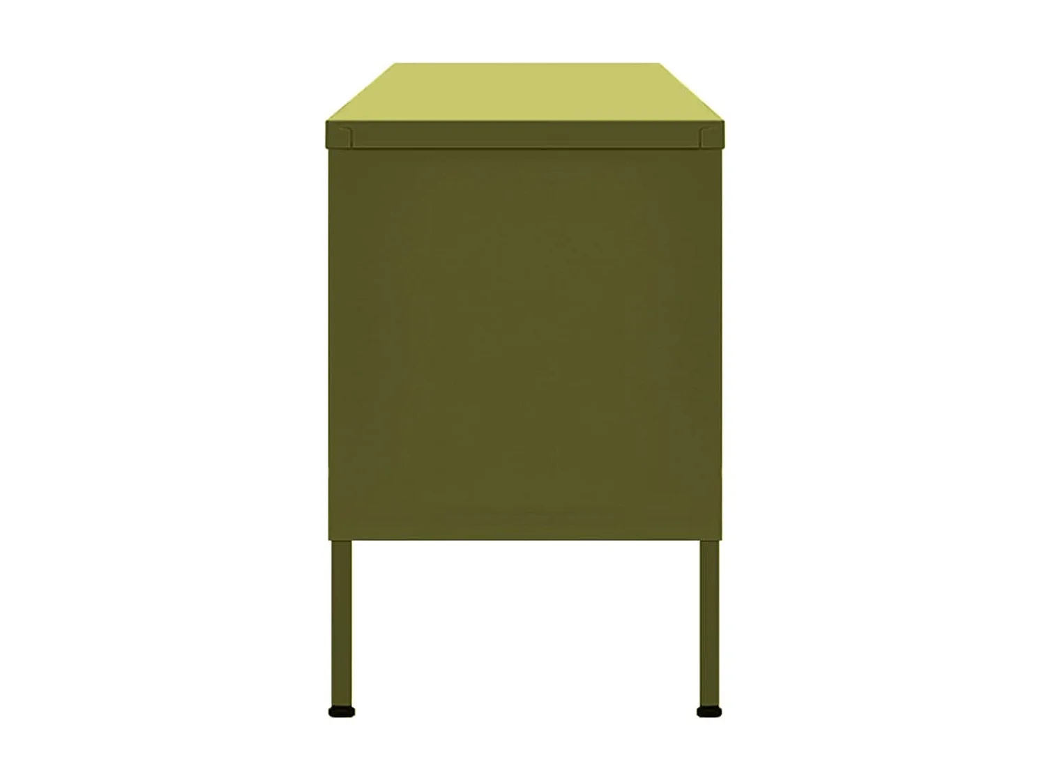 Meuble TV Vert olive 105x35x50 cm Acier BE33799