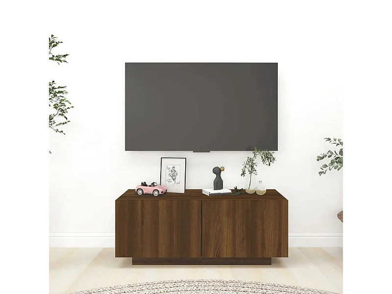 TV-Schrank,TV-Möbel Braun Eichen-Optik 100x35x40 cm Holzwerkstoff -gkd18742