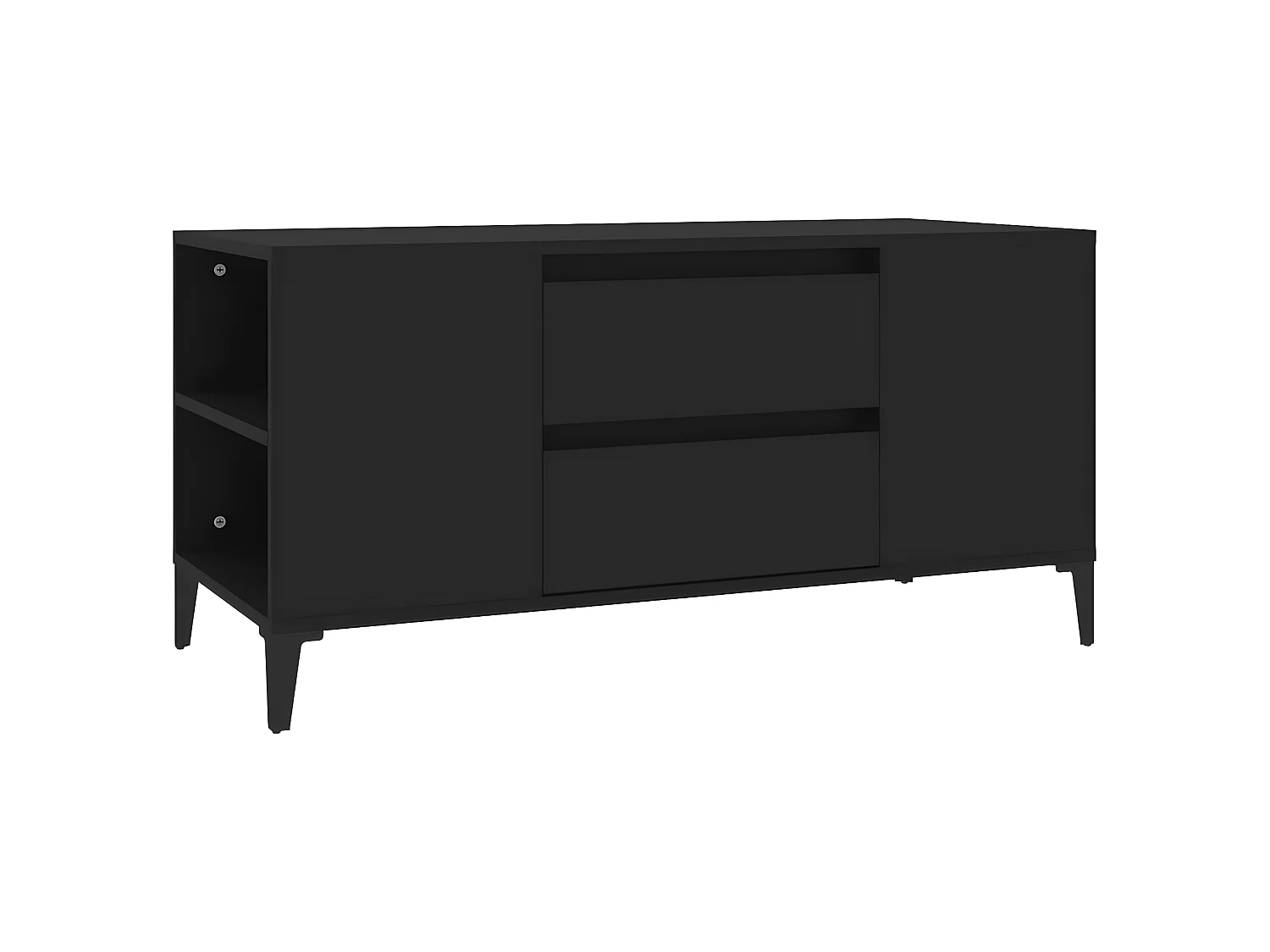 Meuble TV Noir 102x44,5x50 cm Bois d'ingénierie BE76409