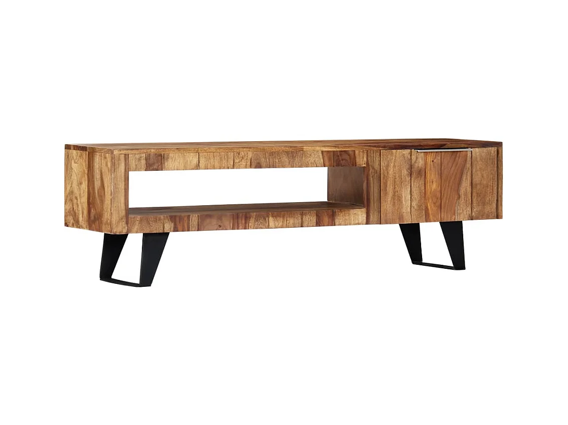 Meuble TV 140x30x40 cm Bois massif de Sesham BE75504