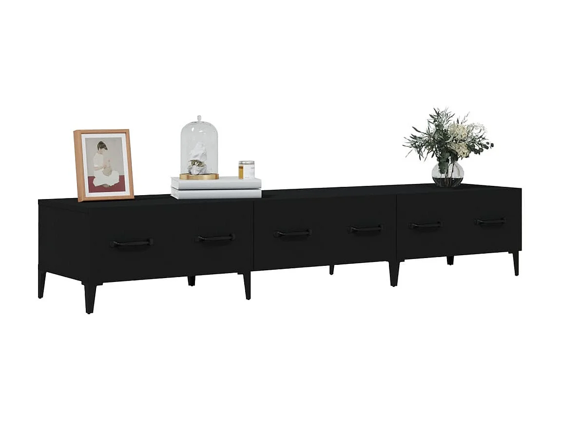 Meuble TV Noir 150x34,5x30 cm Bois d'ingénierie BE42775