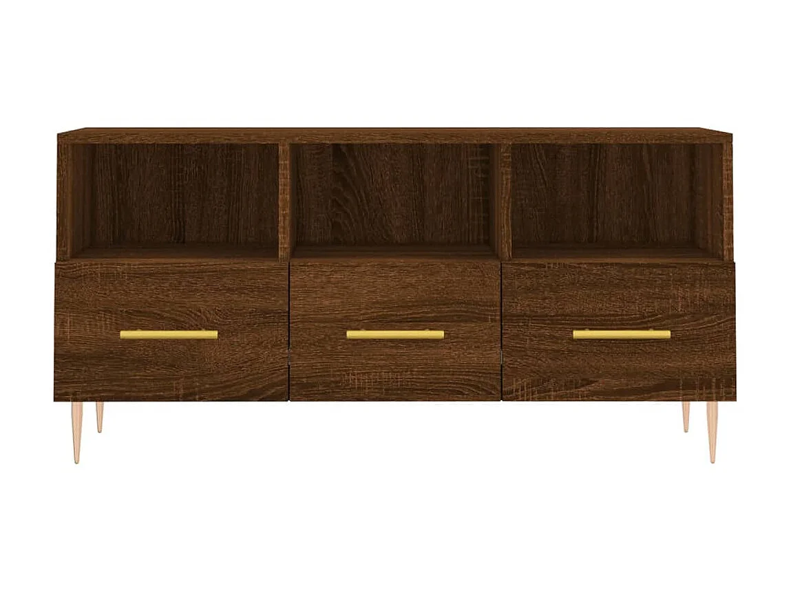 Meuble TV chêne marron 102x36x50 cm bois d'ingénierie BE65552