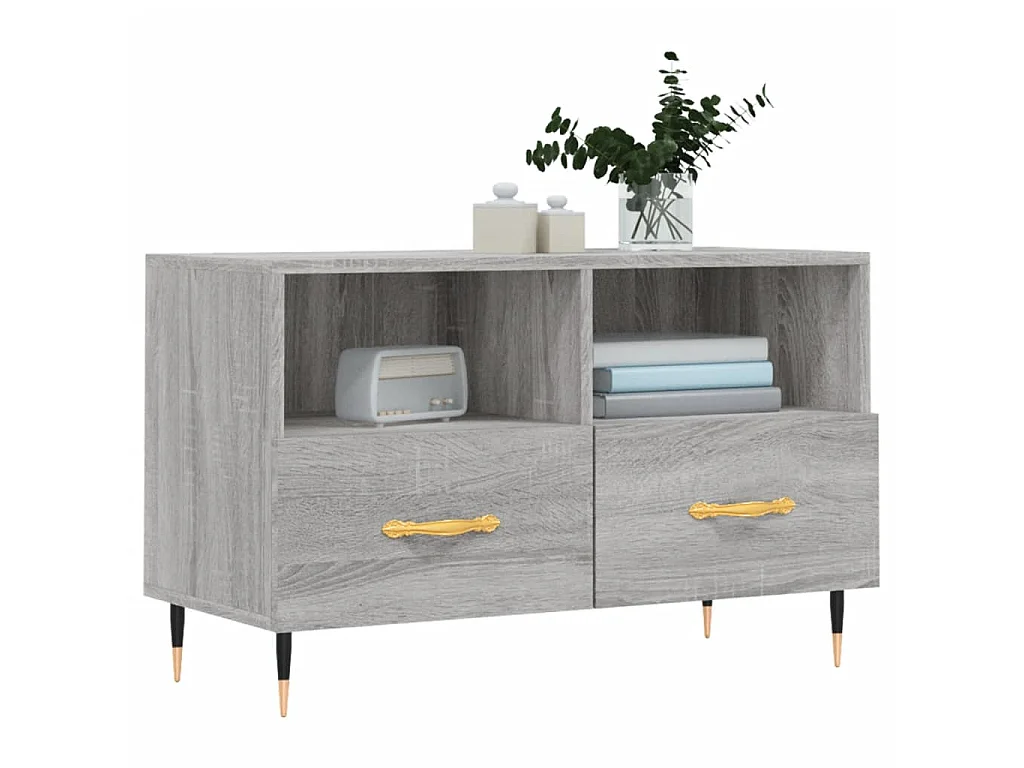 Mobile Porta TV | Armadietto TV Grigio Sonoma 80x36x50 cm in Legno Multistrato