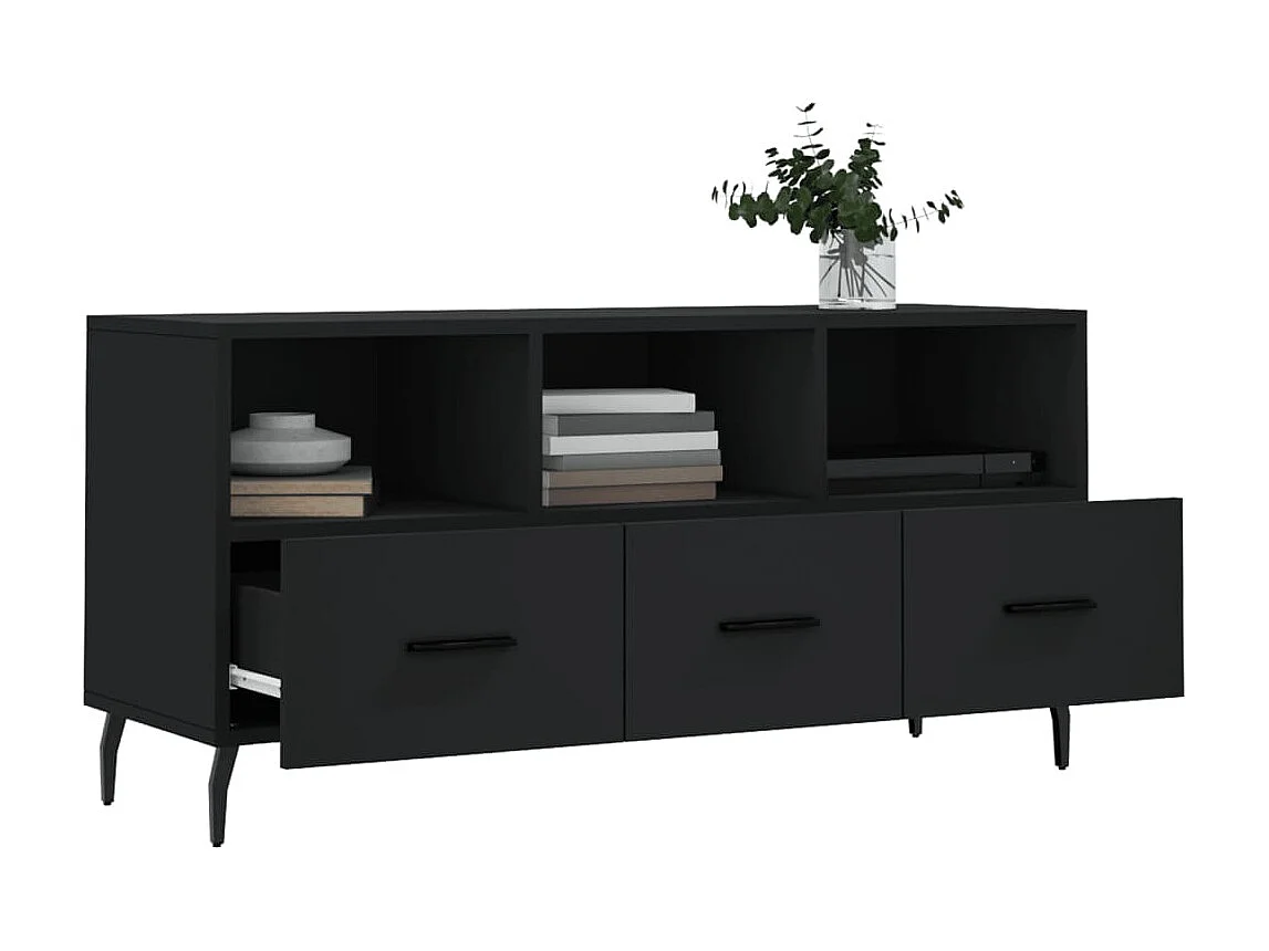 Meuble TV noir 102x36x50 cm bois d'ingénierie BE68750