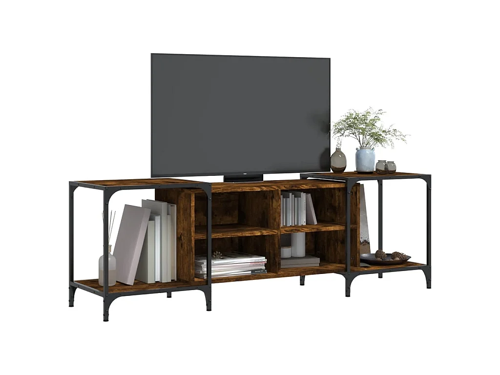 Meuble TV chêne fumé 153x37x50 cm bois d'ingénierie BE45690