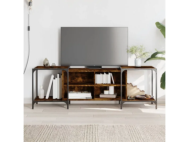 Meuble TV chêne fumé 153x37x50 cm bois d'ingénierie BE45690